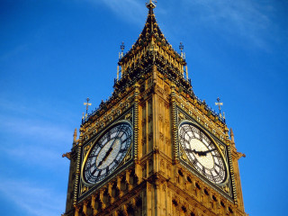 Clock tower blue sky precisionism - david young cameron free wallpaper