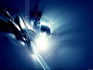 Blue abstract futuristic background circular 2 - the end free wallpaper