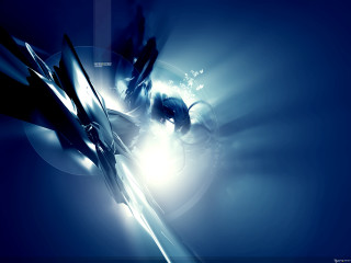 Blue abstract futuristic background circular 4 - the end free wallpaper