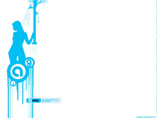 Woman streetlight tree blue border - a street light free wallpaper