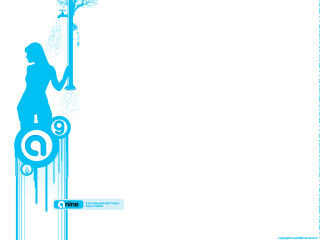 Woman streetlight tree blue border 2 - a street light free wallpaper