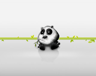 Panda green plant white floor - a white floor next free wallpaper