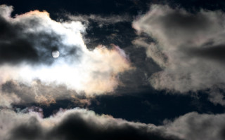 Bright sun clouds night sky - a few white cloud free wallpaper for desktop