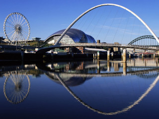 Bridge water ferris wheel background 2 - a ferris free wallpaper