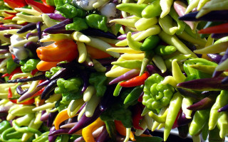 Colored peppers vegetables table white - a white bowl free wallpaper
