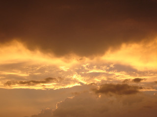 Plane flying sky clouds sunset 2 - free sky wallpaper