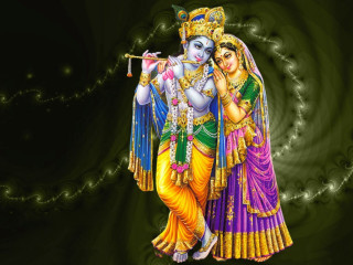 Couple colorful costume flute green - a flute free wallpaper