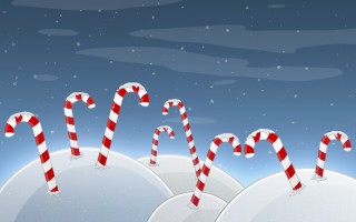 Candy canes snow covered ground 2 - ground free wallpaper for desktop