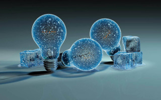Light bulbs ice cubes tabletop 3 - light bulb free wallpaper