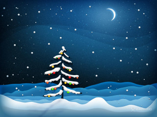 Christmas tree lights snow night 2 - a christmas tree free wallpaper