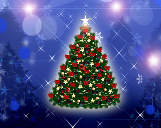 Christmas tree star blue background 4 - a christmas tree free wallpaper