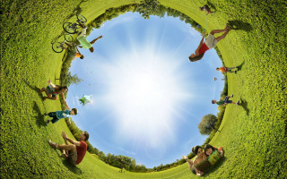 People grass circle sky sun 2 - a sky background and a sun free wallpaper