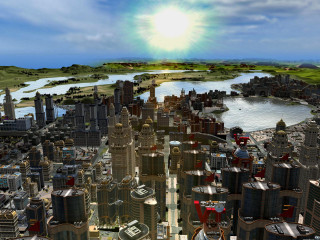 Afrofuturism city river sun water 2 - afrofuturism free wallpaper