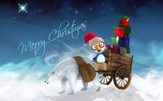 Polar bear cart presents penguin - aaa game free wallpaper for desktop