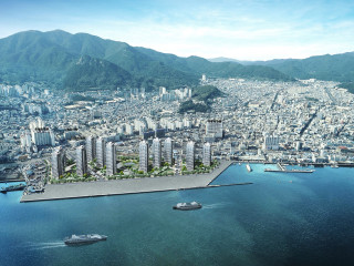 City harbor water mountains scenery 3 - a large body of water in front free wallpaper