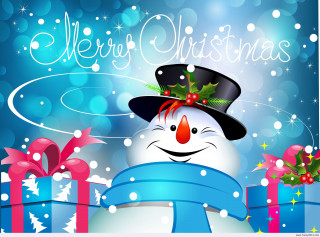 Snowman hat scarf presents merry - a snowman free wallpaper