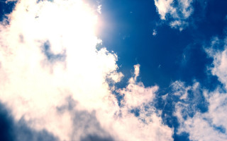 Plane flying blue cloudy sky 5 - free sky wallpaper