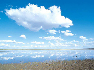 Cloud water rocks gravel sky - blue sky free wallpaper
