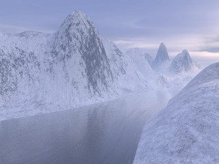 Snow covered mountain range water 3 - mountain range free wallpaper