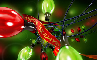 Red happy holidays sign string - a string of lights free wallpaper