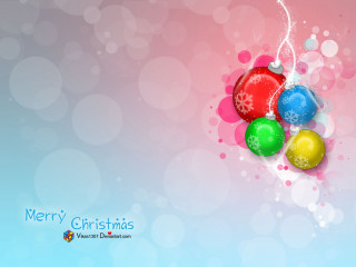 Christmas card ornaments blue pink - a christmas card free wallpaper