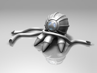 Silver object large eye long - 3 d model free wallpaper