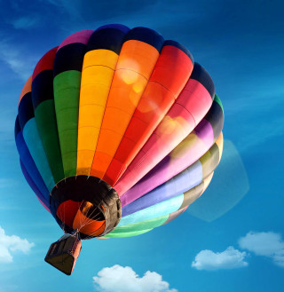 Colorful hot air balloon blue 4 - color field free wallpaper for tablet