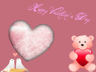 Valentines day card teddy bear - two bird free wallpaper for desktop