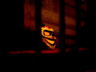 Mask window dark seen through - light free wallpaper