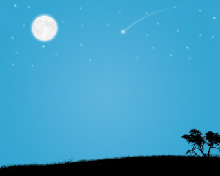 Silhouette tree moon sky stars - moon free wallpaper