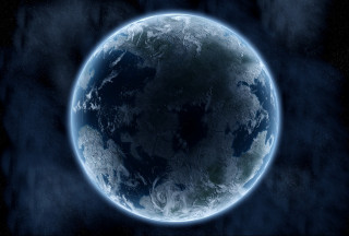 Blue planet dark background center - a blue planet free wallpaper