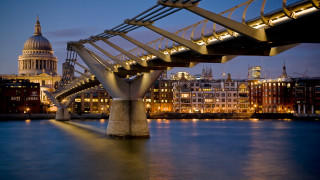 Bridge water building night lights 2 - the bridge free wallpaper for desktop