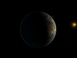 Yellow object dark sky bright - global illumination free wallpaper