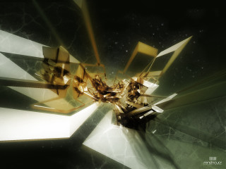 Futuristic structure star black background 3 - deconstructivism free wallpaper