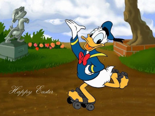 Cartoon duck skateboard dirt road - a dirt road next free wallpaper
