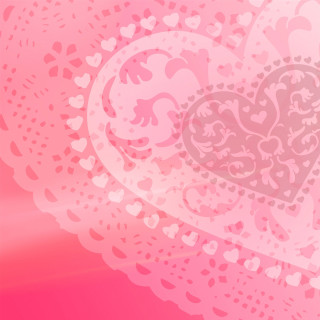 Pink background hearts lace border - free abstract wallpaper for tablet
