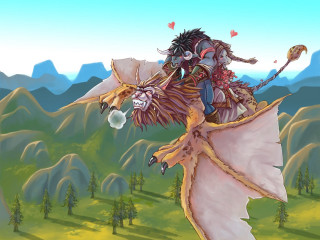 Cartoon dragon human demon body - its back free wallpaper for desktop