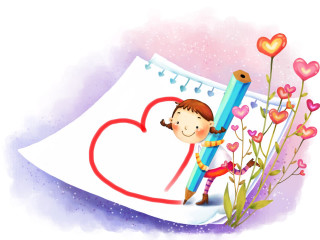 Girl holding pencil writing paper - a pencil free wallpaper