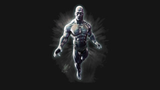 Man body painted dark light - cyborg free wallpaper