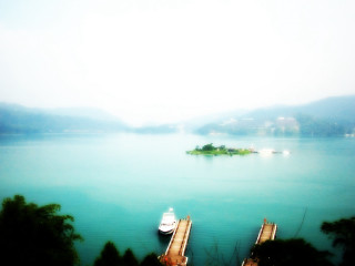 Boat docked lake island distance 2 - a small island in the distance free wallpaper