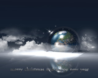 Christmas earth glass ball matte - merry christmas free wallpaper