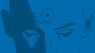 Man blue background strange eye - a black tie free wallpaper