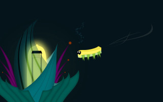 Yellow creature flying plant light 2 - a cartoon free wallpaper for desktop