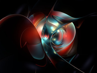 Red blue object black background 5 - fractal free wallpaper