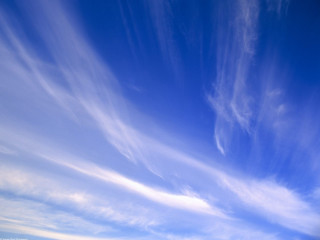 Blue sky clouds plane foreground 2 - free sky wallpaper