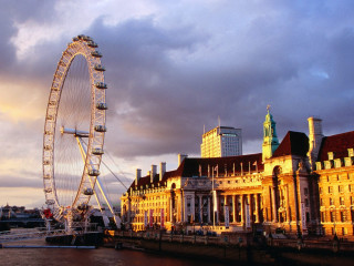 Ferris wheel building river bank - christopher wren free wallpaper