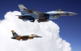 Military jets flying sky clouds 3 - two military jet free wallpaper