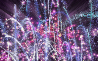 Colorful fireworks display lights streamers 5 - volumetric free wallpaper