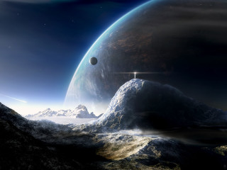 Distant planet star foreground background 2 - a distant object in the foreground free wallpaper