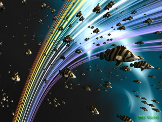 Rainbow fish sky light mouth - beeple free wallpaper for desktop